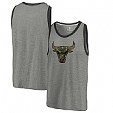 Chicago Bulls Fanatics Branded Camo Collection Prestige Tri-Blend Tank Top - Heathered Gray,baseball caps,new era cap wholesale,wholesale hats